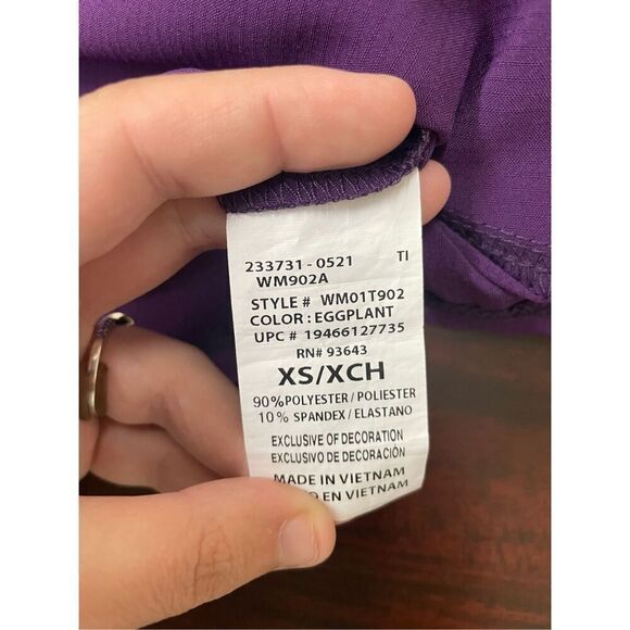 ScrubStar Supreme Stretch Eggplant Scrub Top Size X-Small - Picture 5 of 7